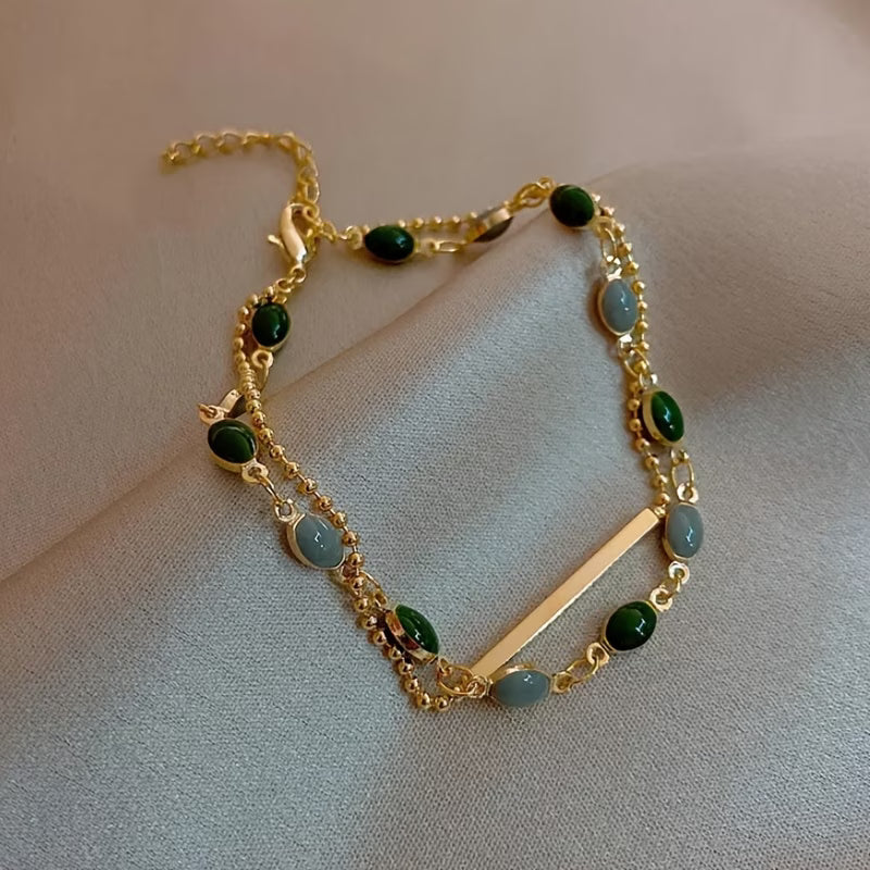 Olivia Moss Duo Armband | Goud