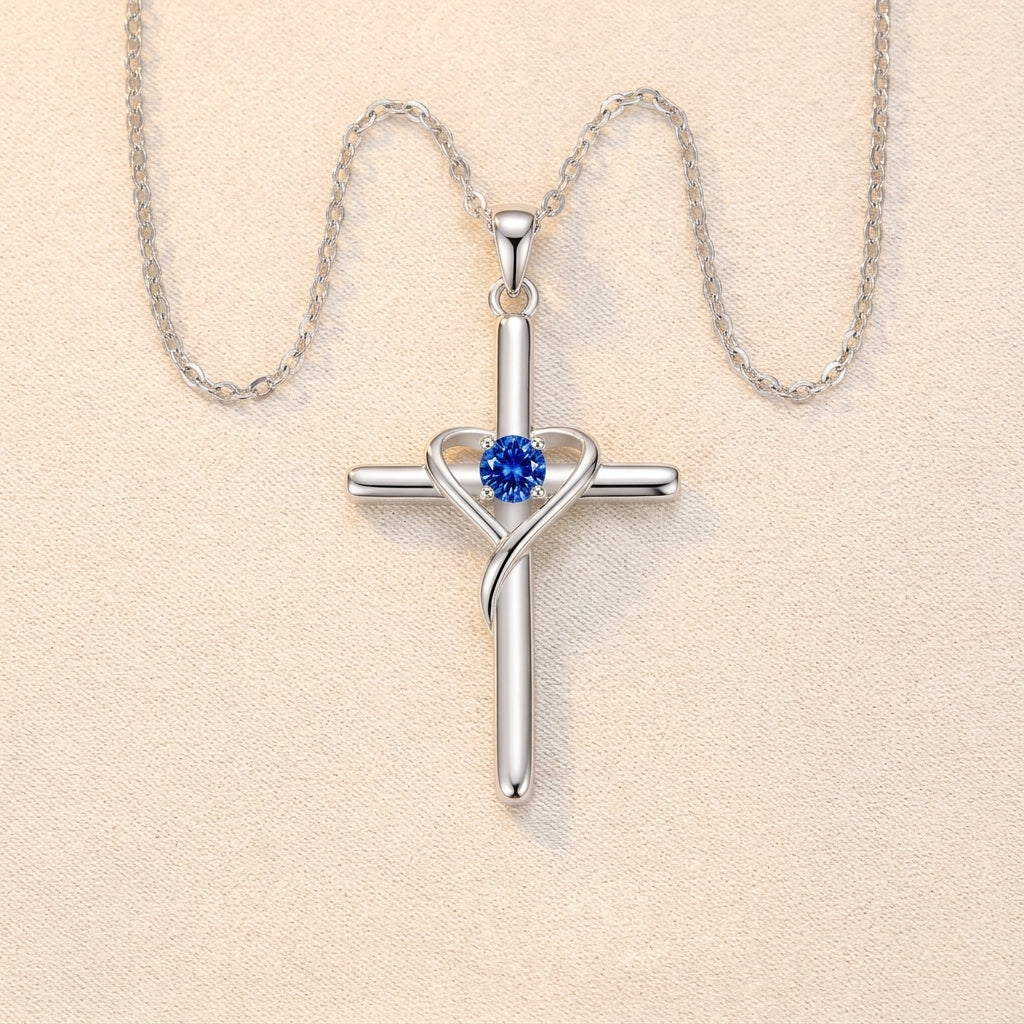 Saffier Kruis Ketting | Witgoud