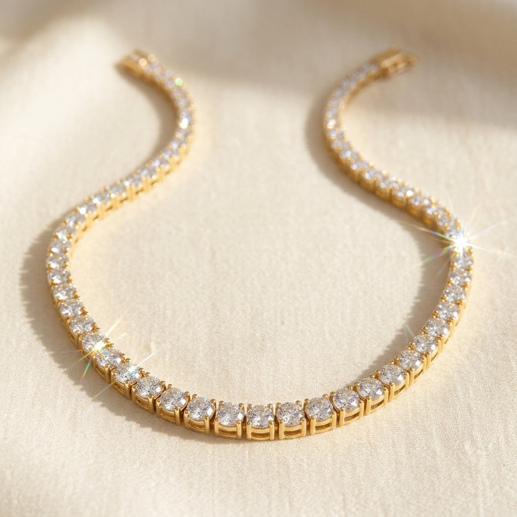 Tennis Ketting | Goud