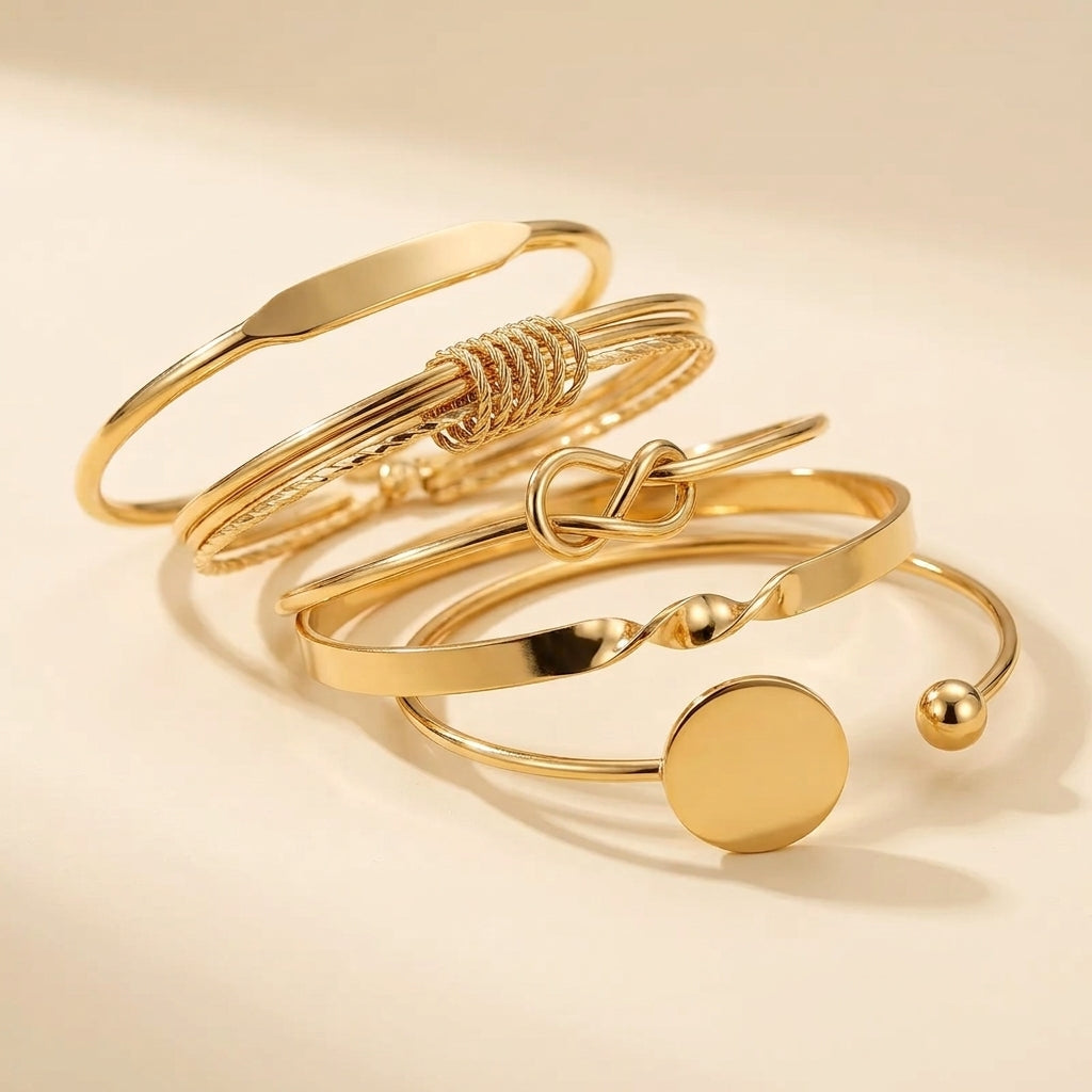Geknoopte Elegant Armbandsset | Goud