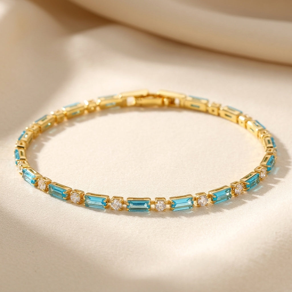 Natuurlijke Turquoise Steen Armband | Goud