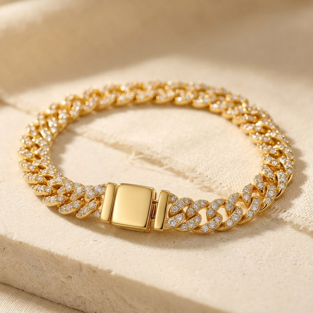 Pave Cuban Armband | Witgoud