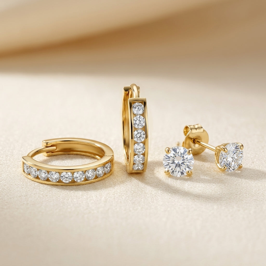 Dara Brillane Sten Oorbellen Set | Goud