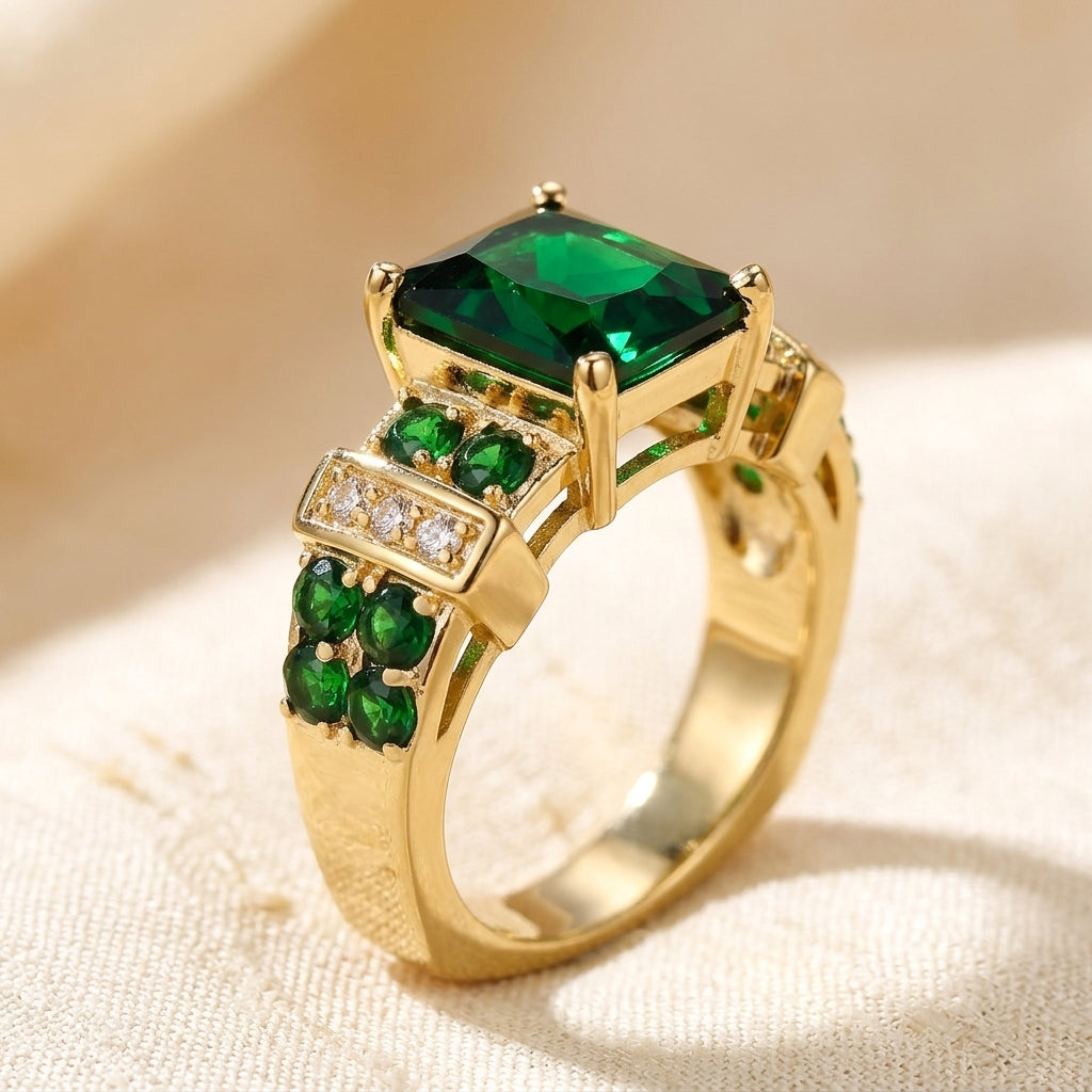 Verfijnde Smaragd Ring | Goud