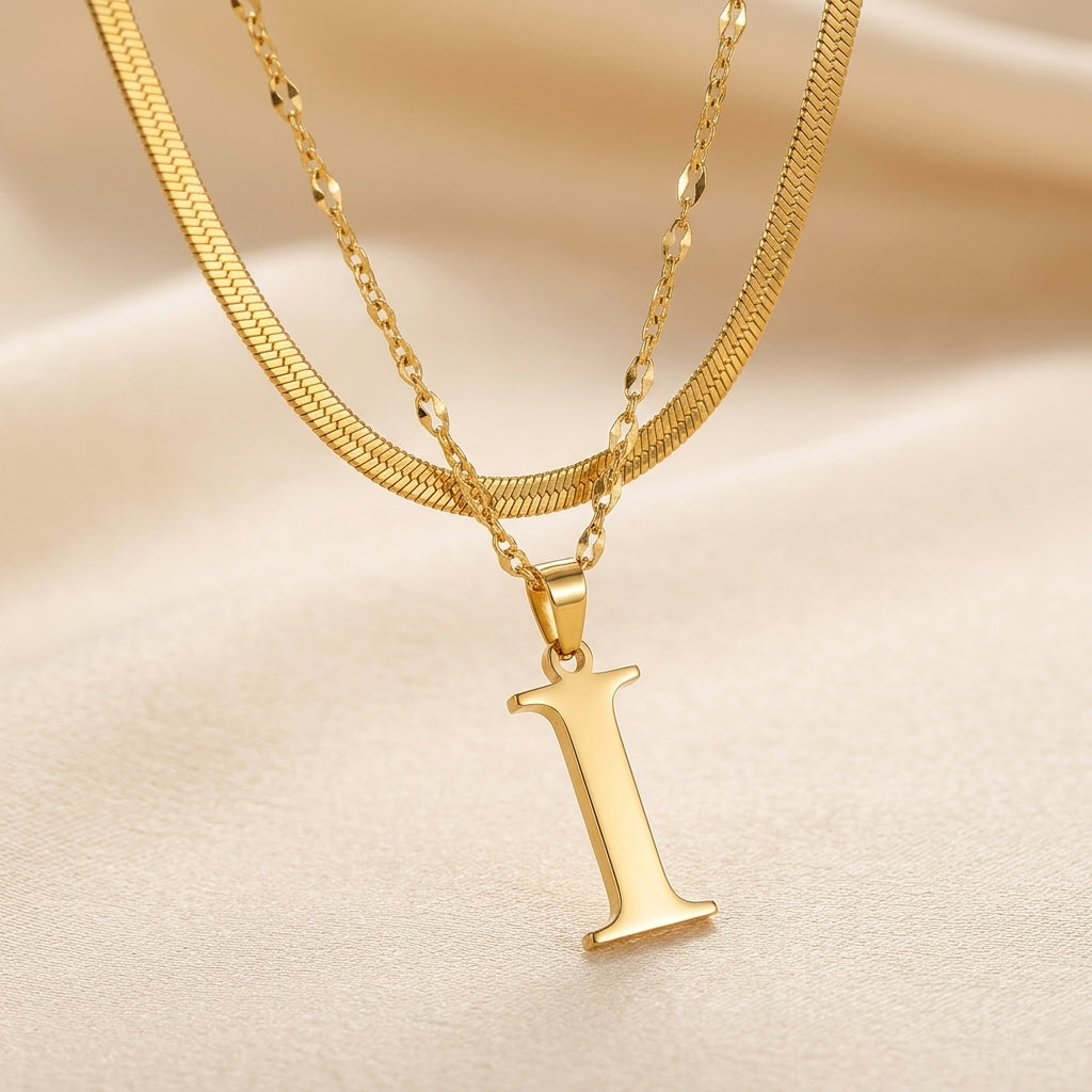 Gelaagde Initialen Hanger | Goud