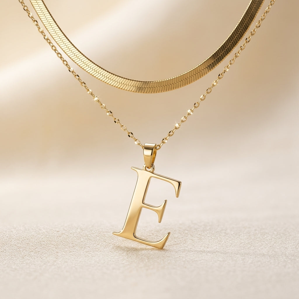Gelaagde Initialen Hanger | Goud