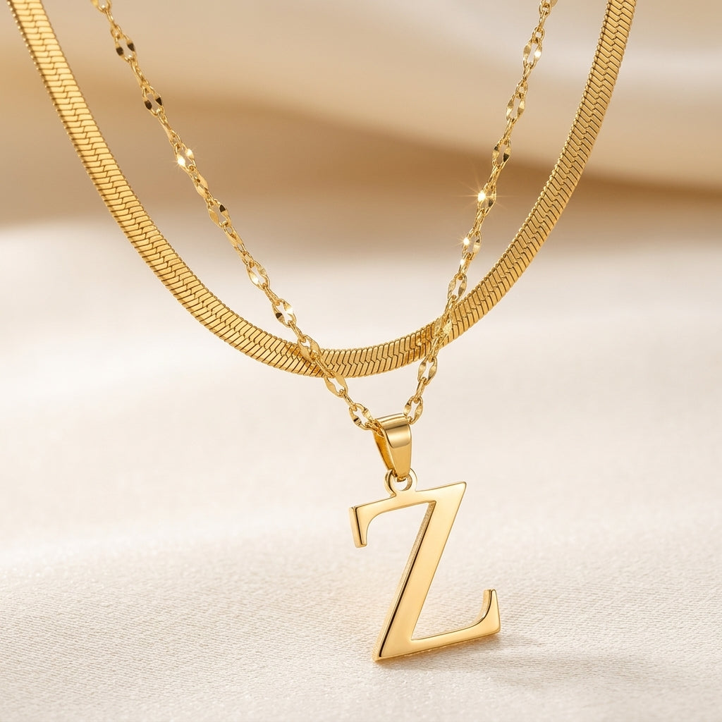 Gelaagde Initialen Hanger | Goud