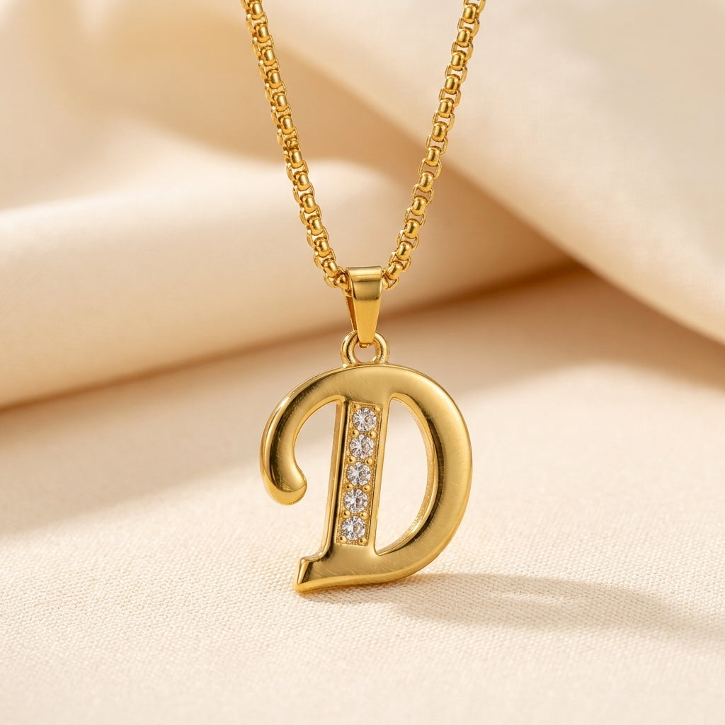 Krystal Accent Initiaal Hanger | Goud