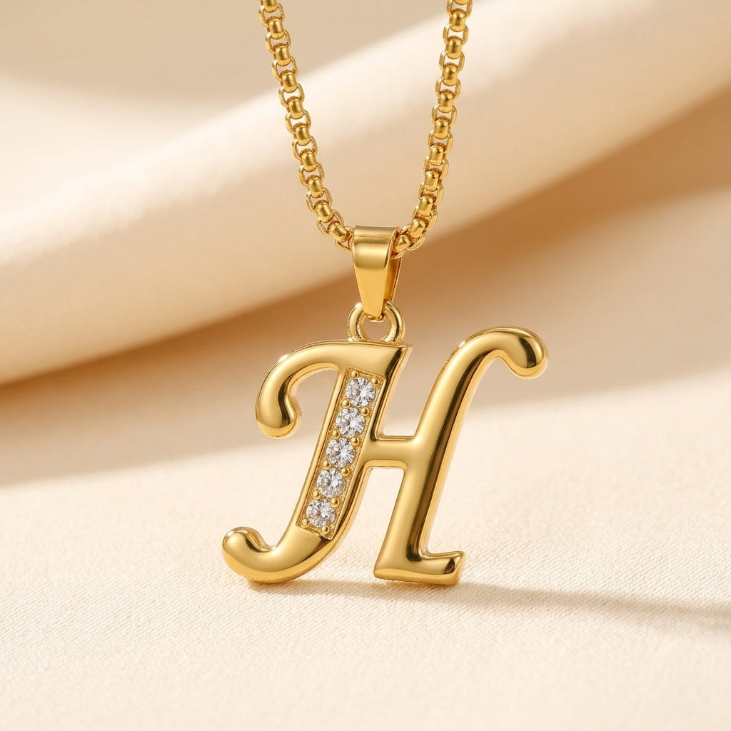 Krystal Accent Initiaal Hanger | Goud