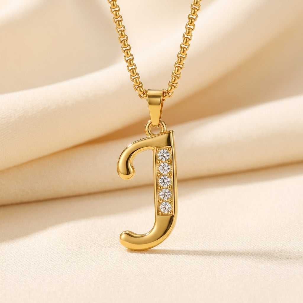 Krystal Accent Initiaal Hanger | Goud