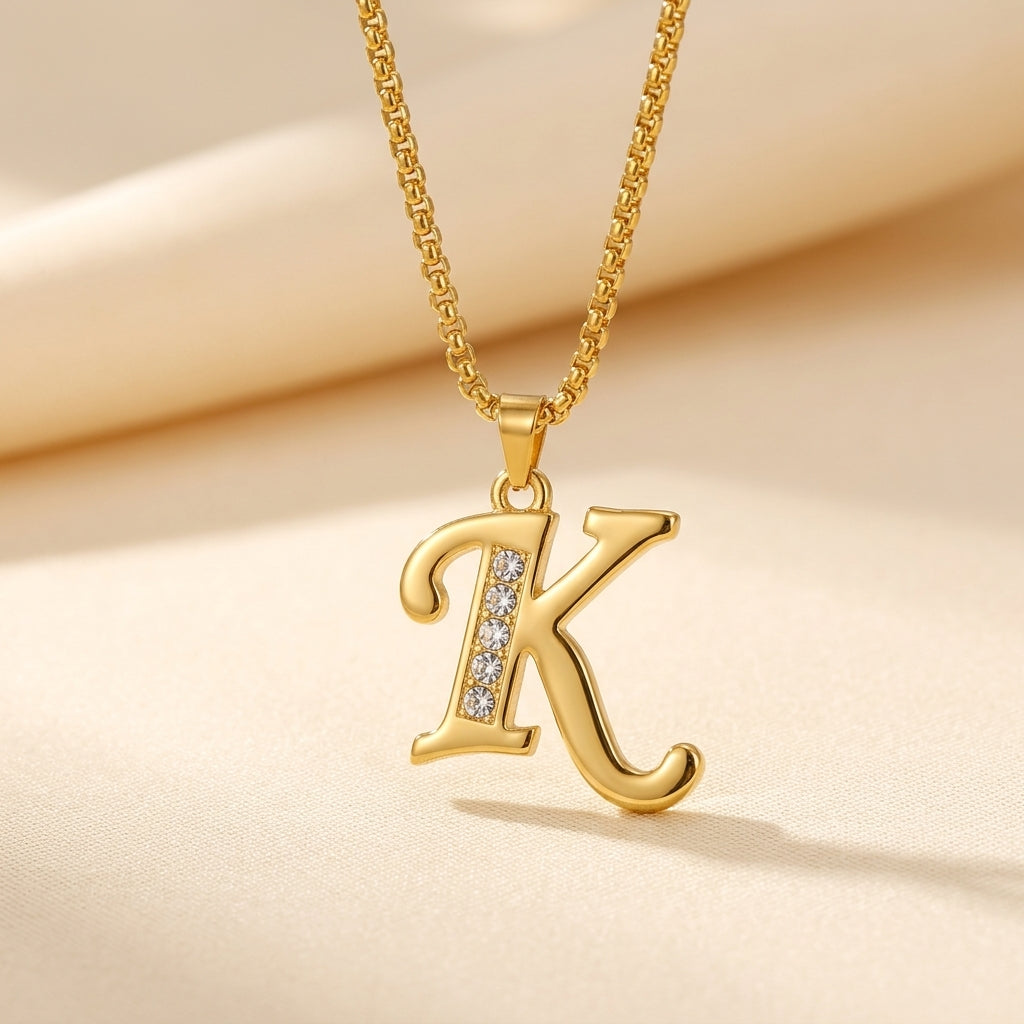 Krystal Accent Initiaal Hanger | Goud