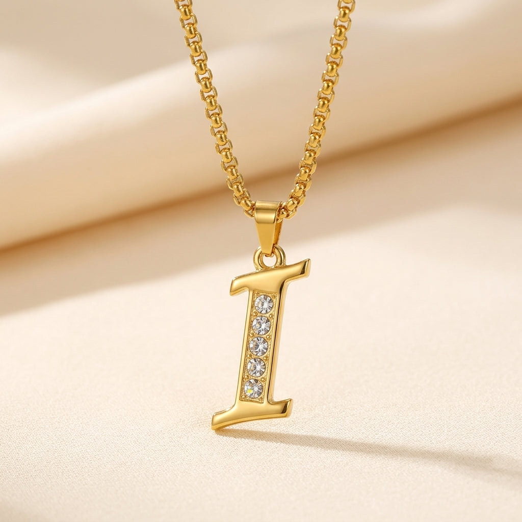 Krystal Accent Initiaal Hanger | Goud