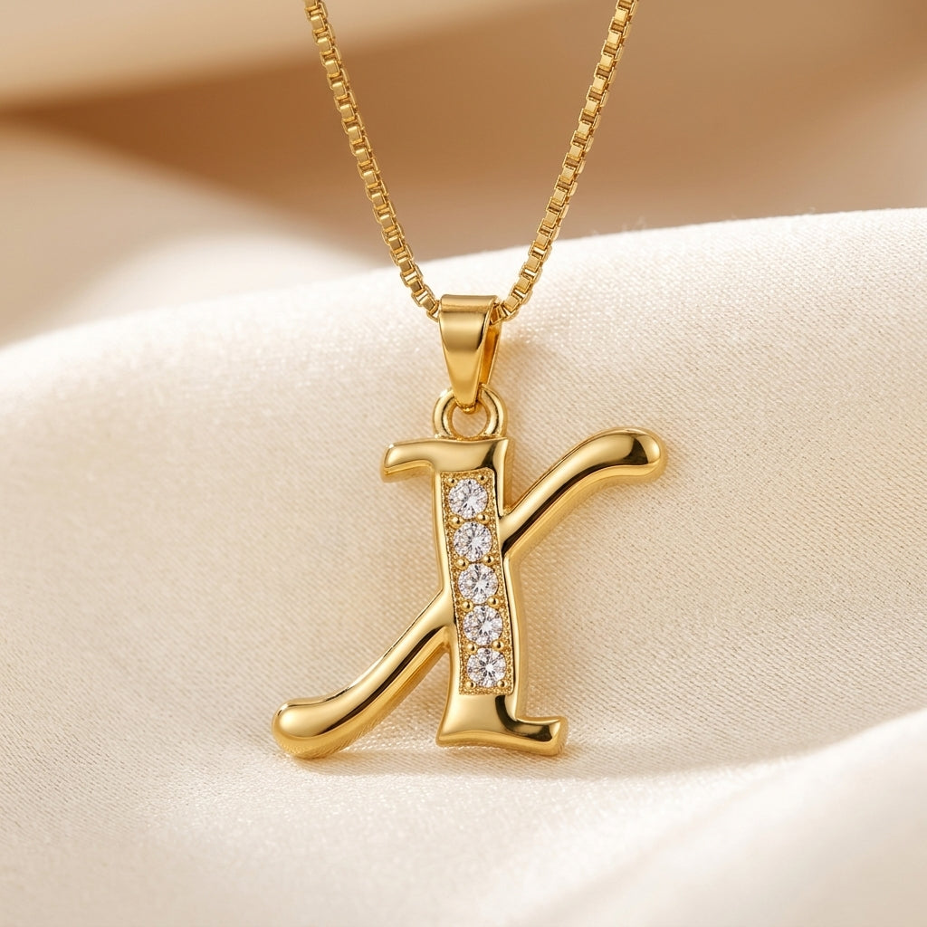 Krystal Accent Initiaal Hanger | Goud