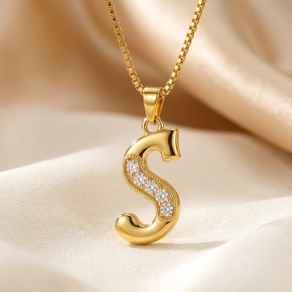 Krystal Accent Initiaal Hanger | Goud
