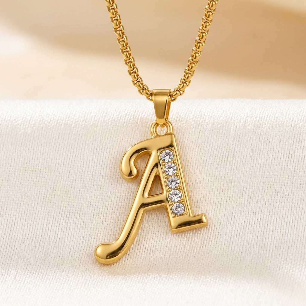 Krystal Accent Initiaal Hanger | Goud