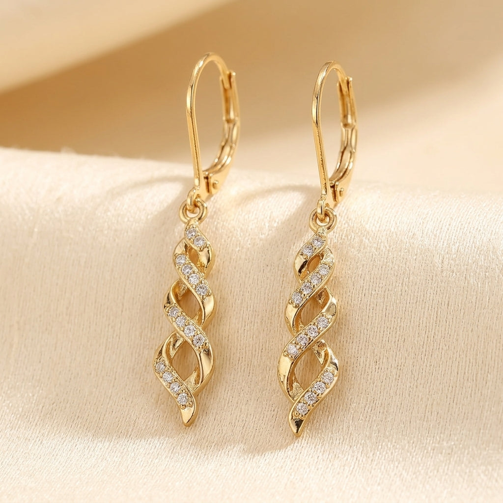 Shimmer Twist Ava Oorbellen | Goud