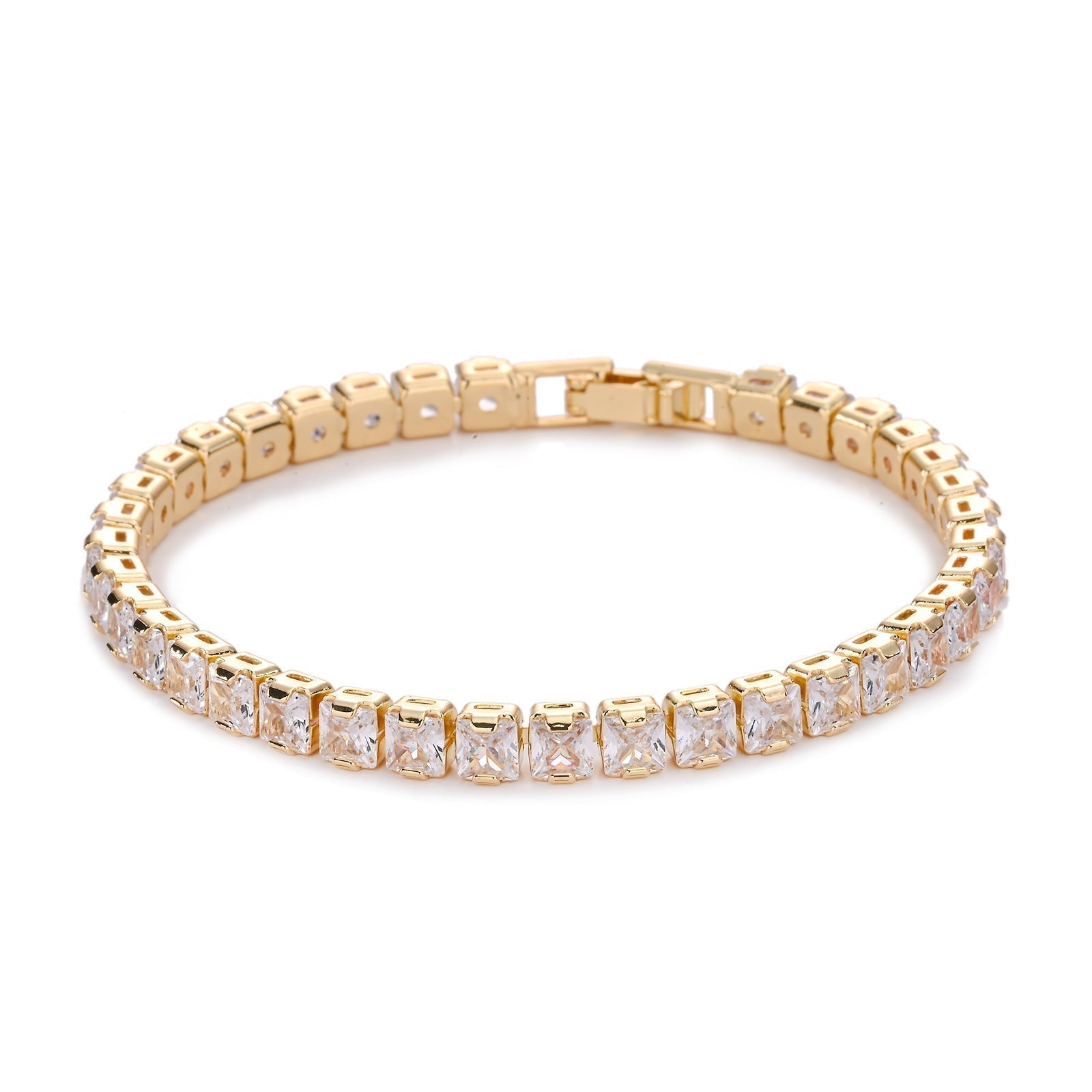 Vierkant Tennisarmband | Goud