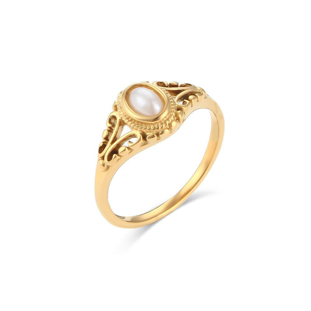 Zavienne Tijdloze Parel Ring | Goud