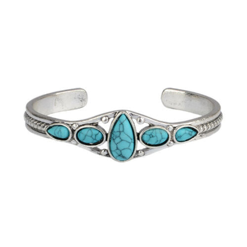 Turkse Tranenvormige Open Armband | Witgoud