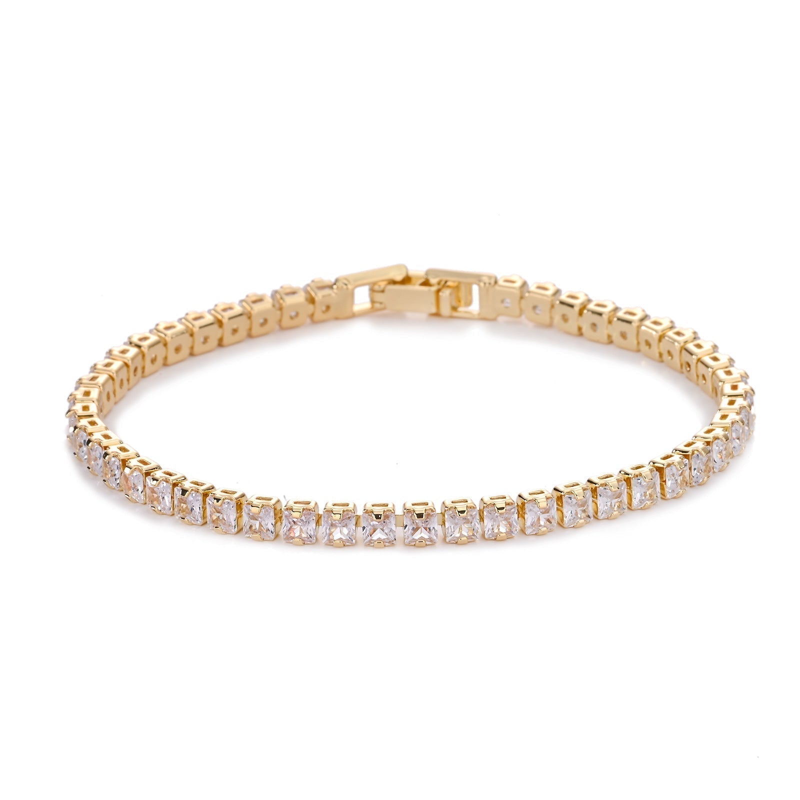 Vierkant Tennisarmband | Goud