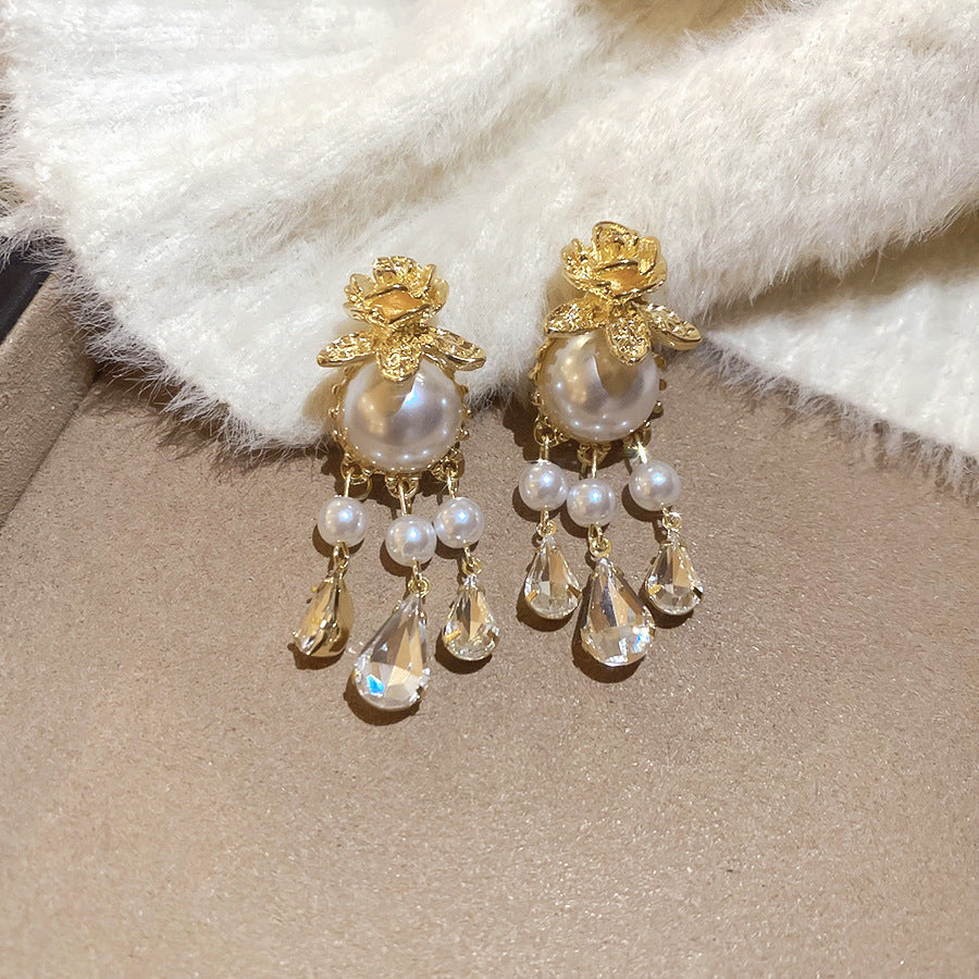 Ivoria Pearl Dew Drop Oorringen | Goud