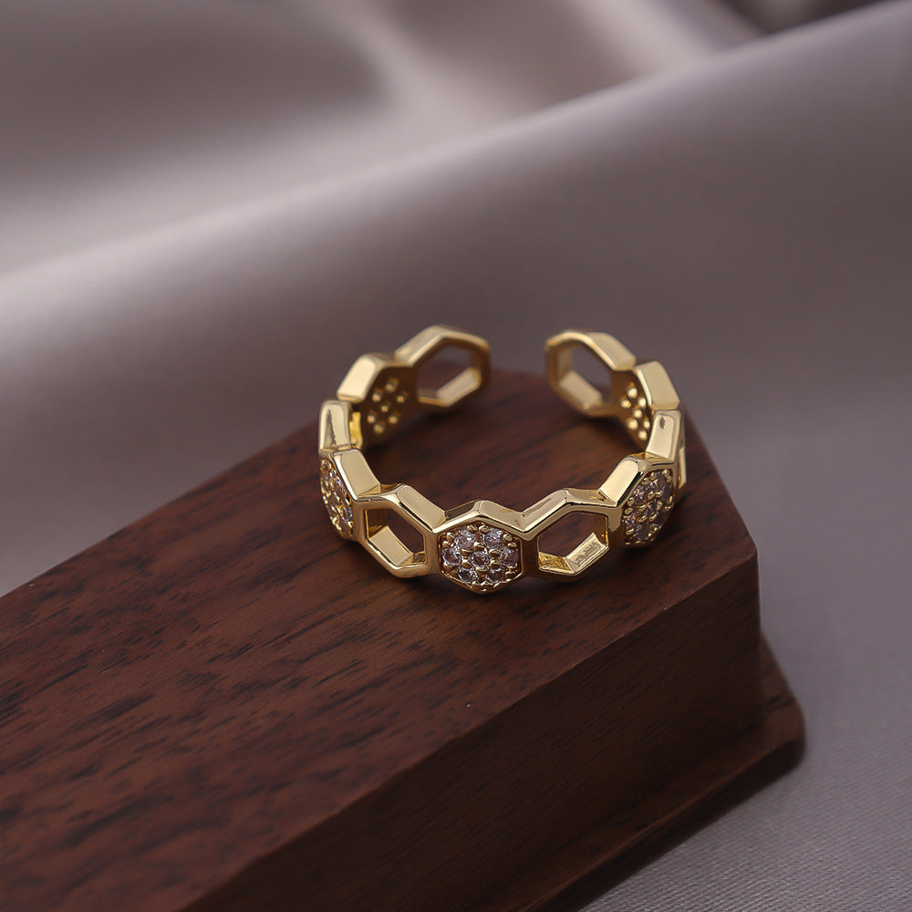 Krystal Honingkoek Ring | Goud