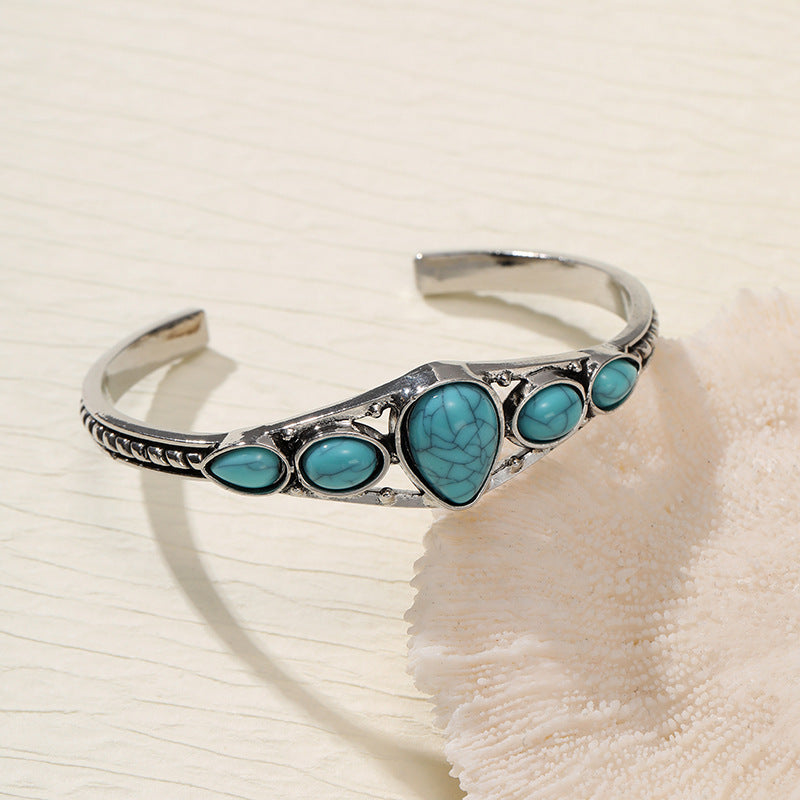 Turkse Tranenvormige Open Armband | Witgoud