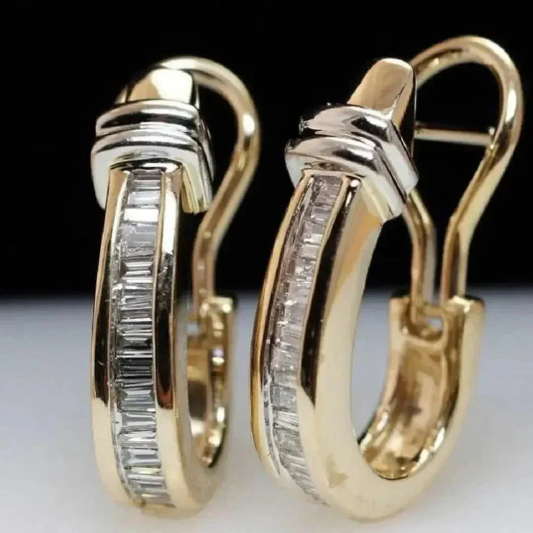 Vintage Krystal Oorbellen | Goud