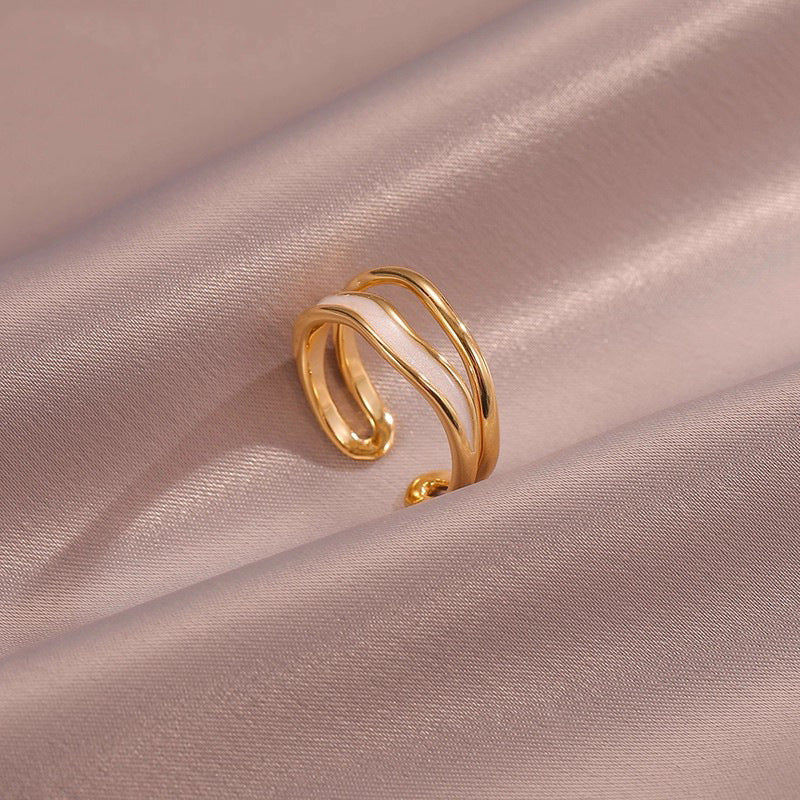 Sahira Lagdelt Golf Ring | Goud