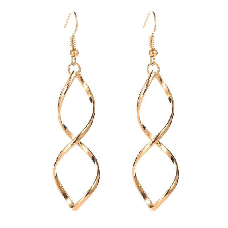 Spiraal Dangle Oorbellen | Goud