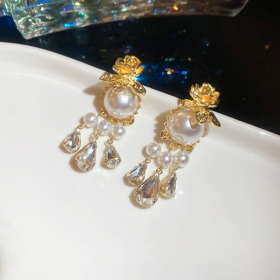 Ivoria Pearl Dew Drop Oorringen | Goud