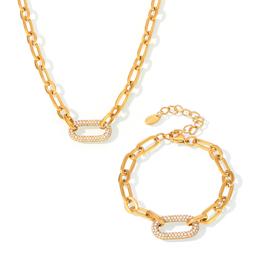 Belagt Chunky Ketting Sieraadset | Goud