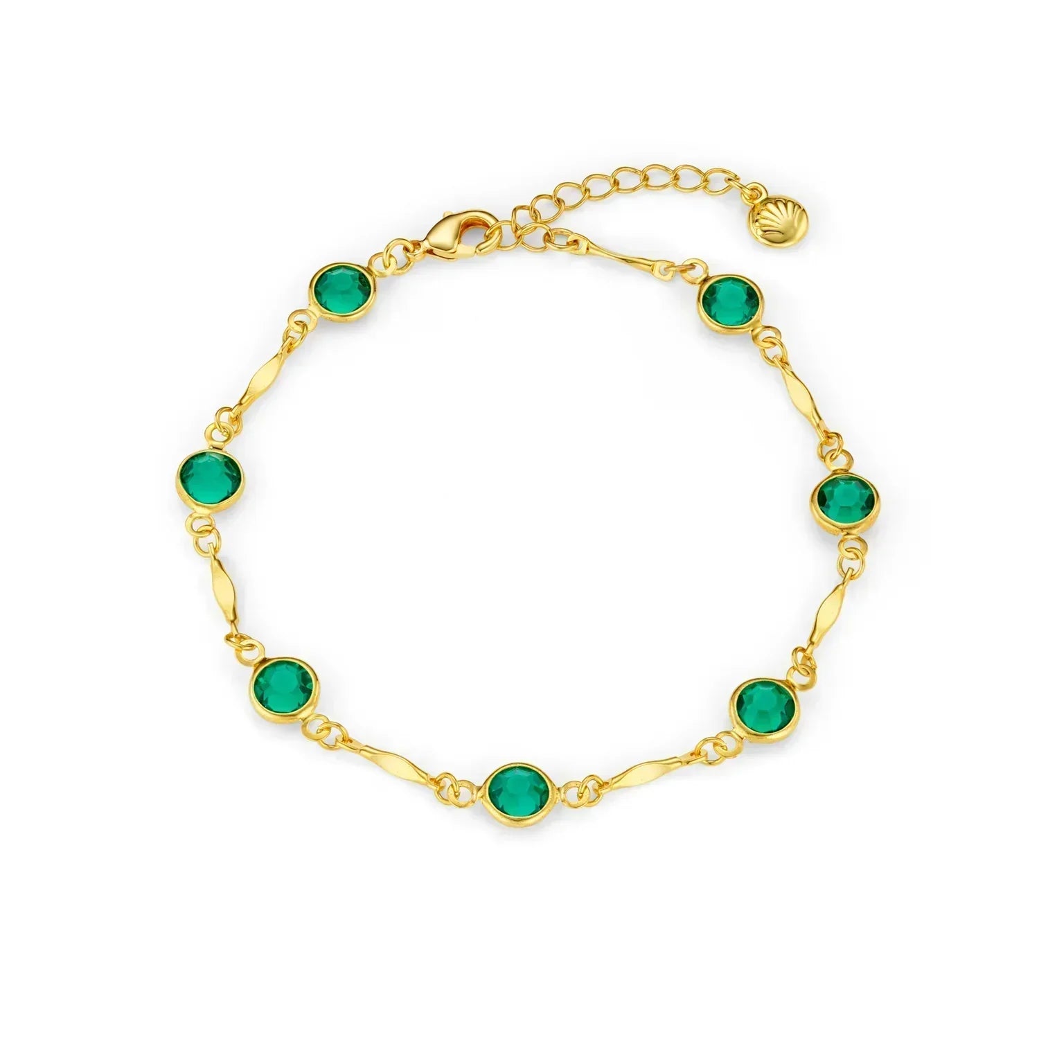 Smaragd Link Ketting Armbånd | Goud