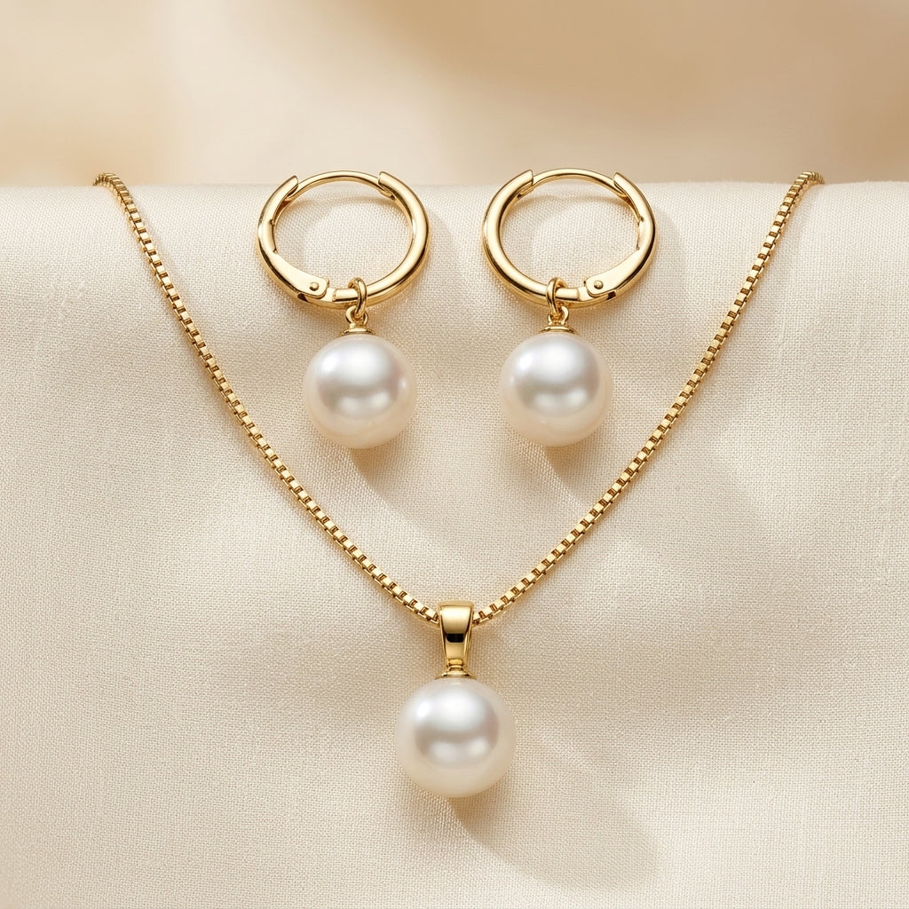 Gouden Grace Perle Sieradenset | Goud