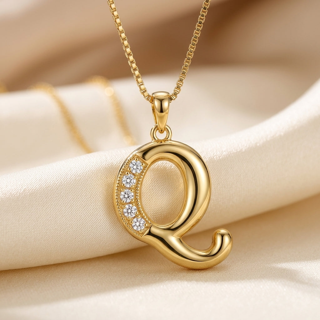 Krystal Accent Initiaal Hanger | Goud