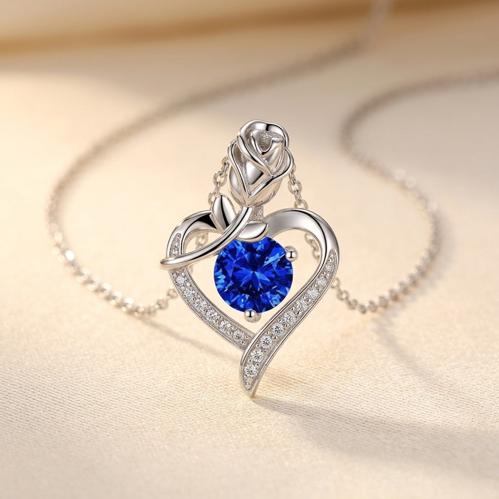 Saffier Roos Hart Ketting | Witgoud