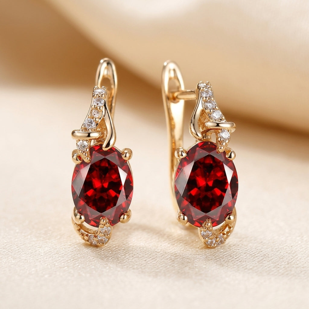 Krimson Twilight Dangle Oorbellen | Goud