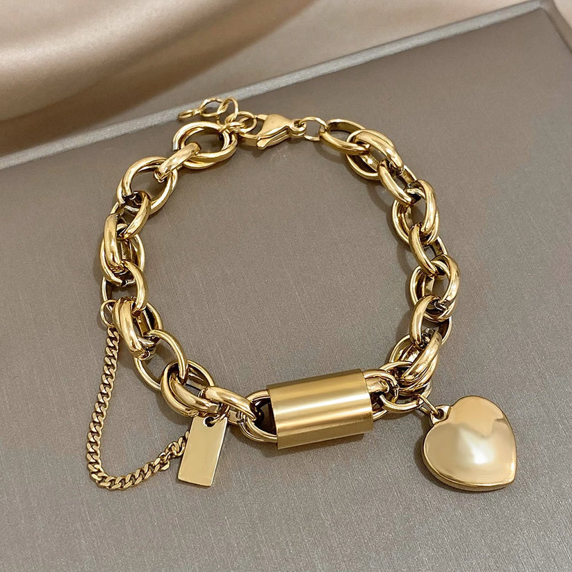 Hartverwarmend Chunky Armband | Goud