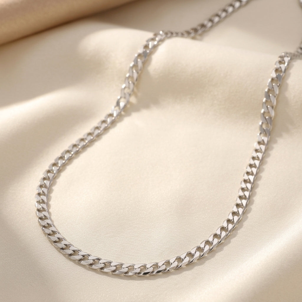 Flad Link Ketting | Witgoud