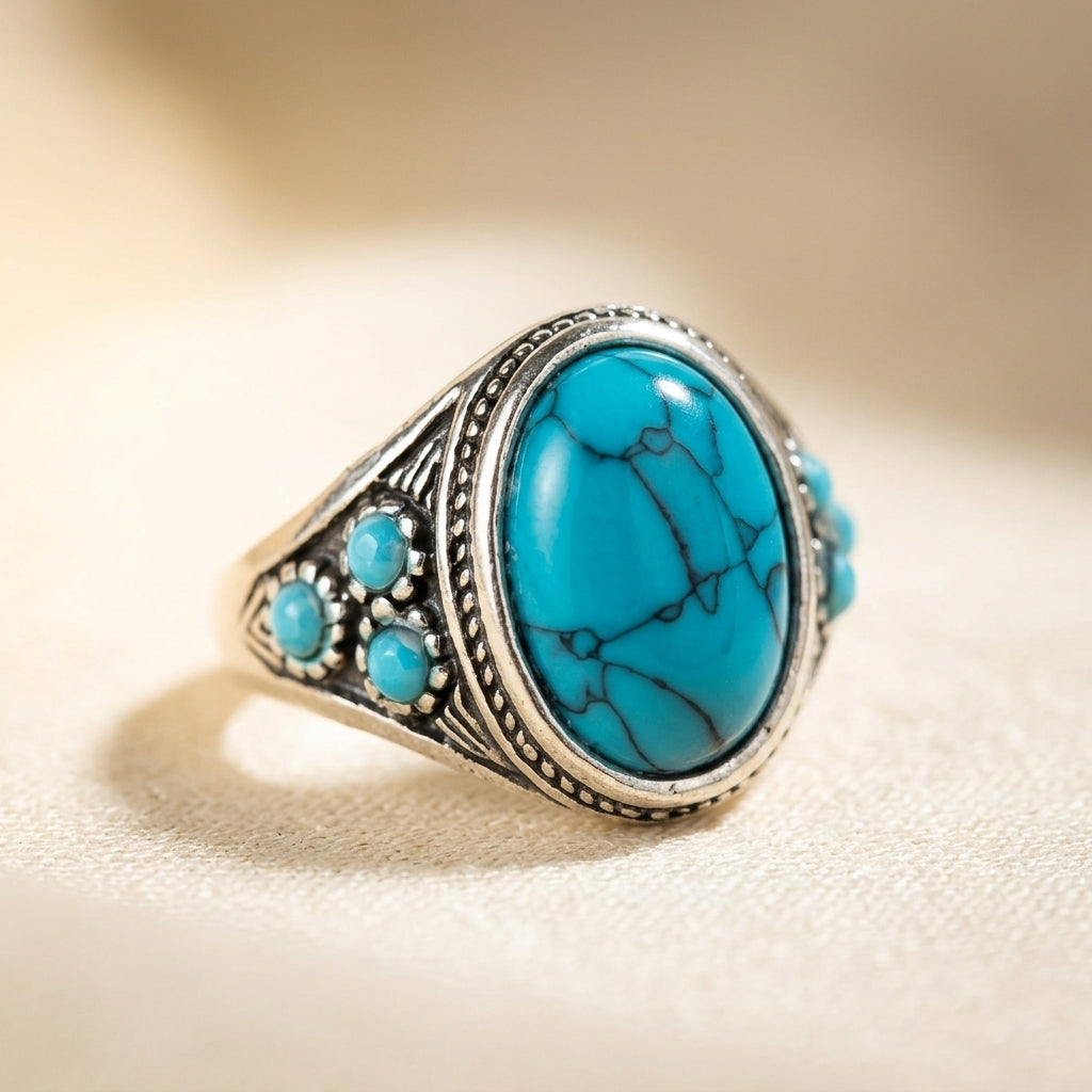 Nomad Blauwe Steen Ring | Witgoud