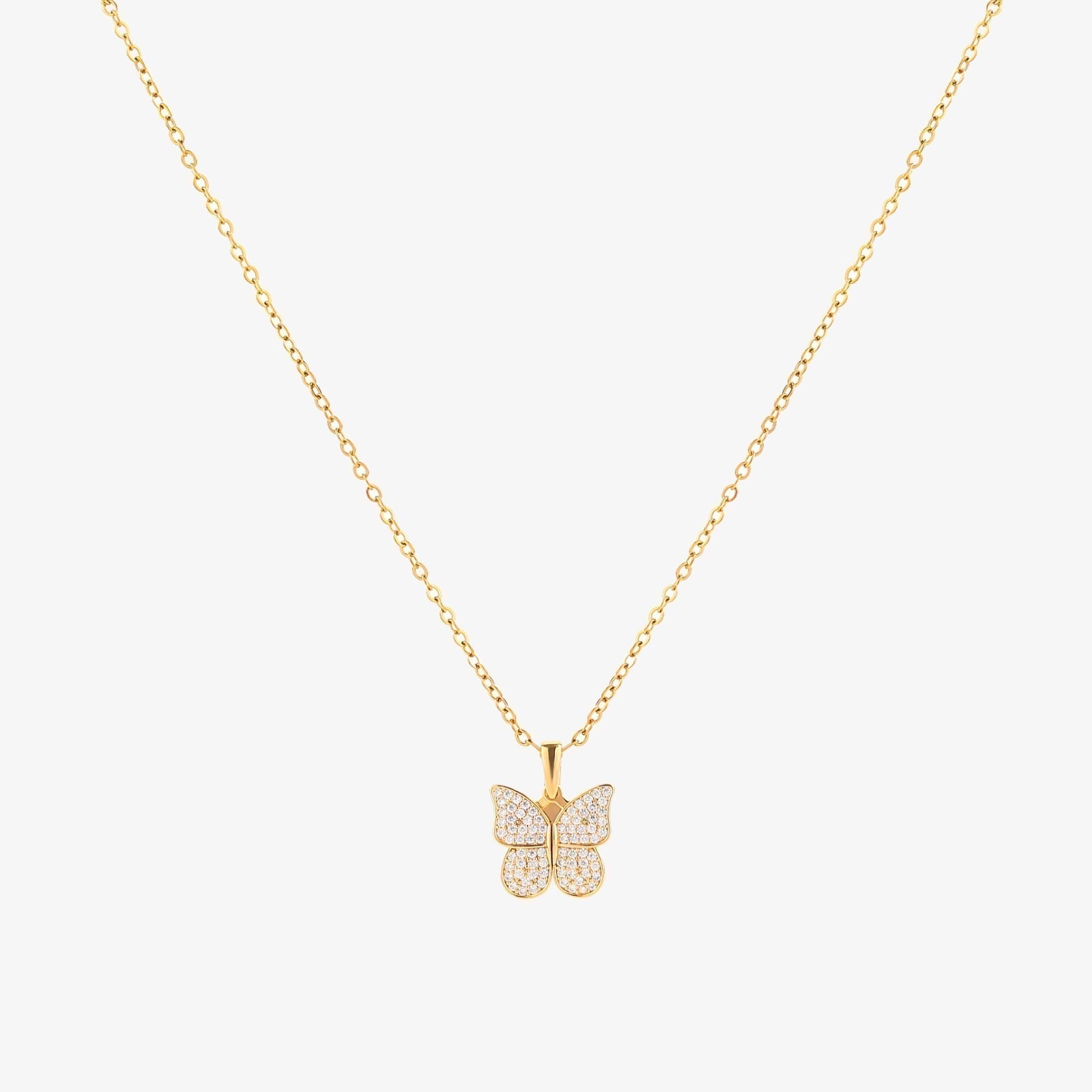 Stralende Vlinder Ketting | Goud