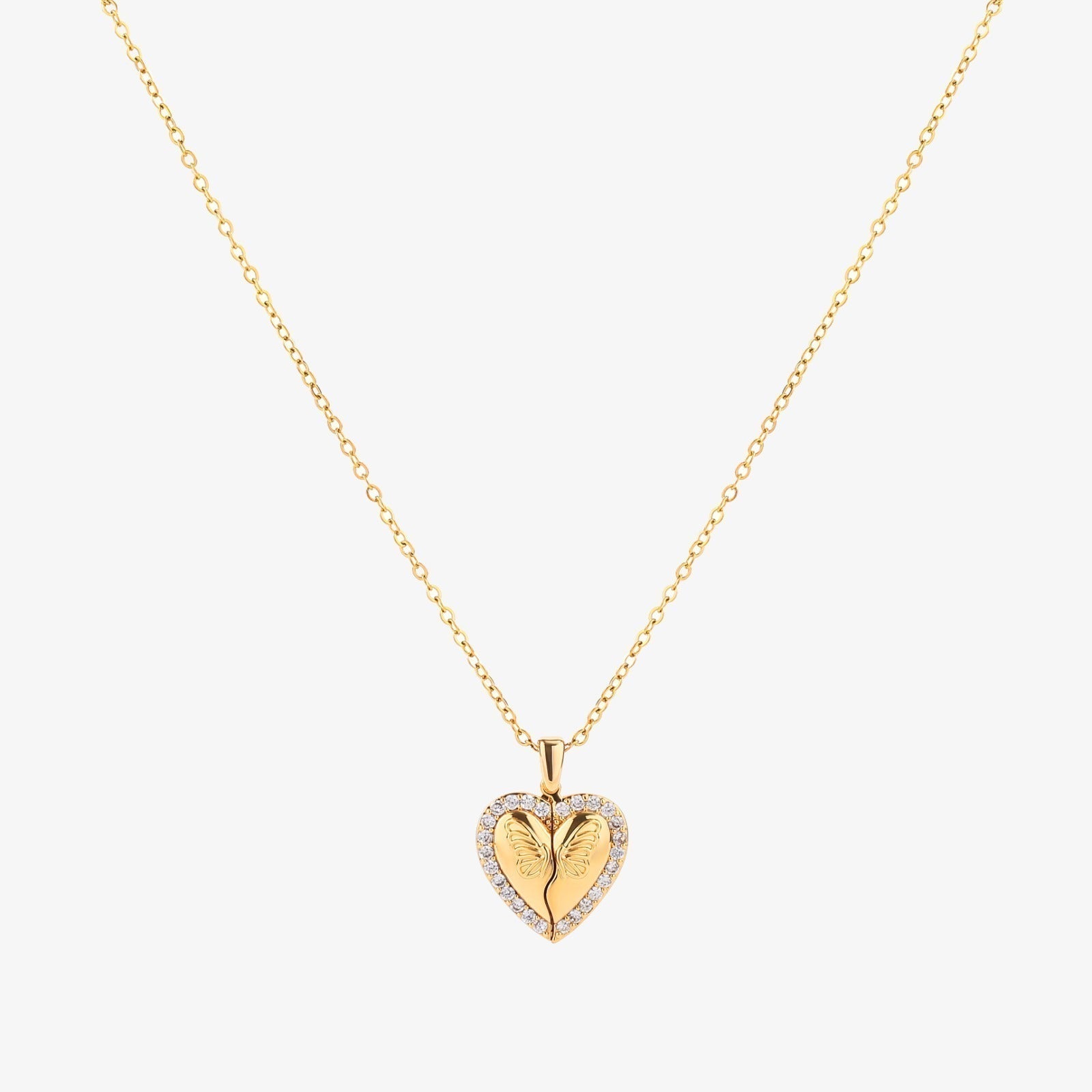 Vlinder Hart Hanger | Goud
