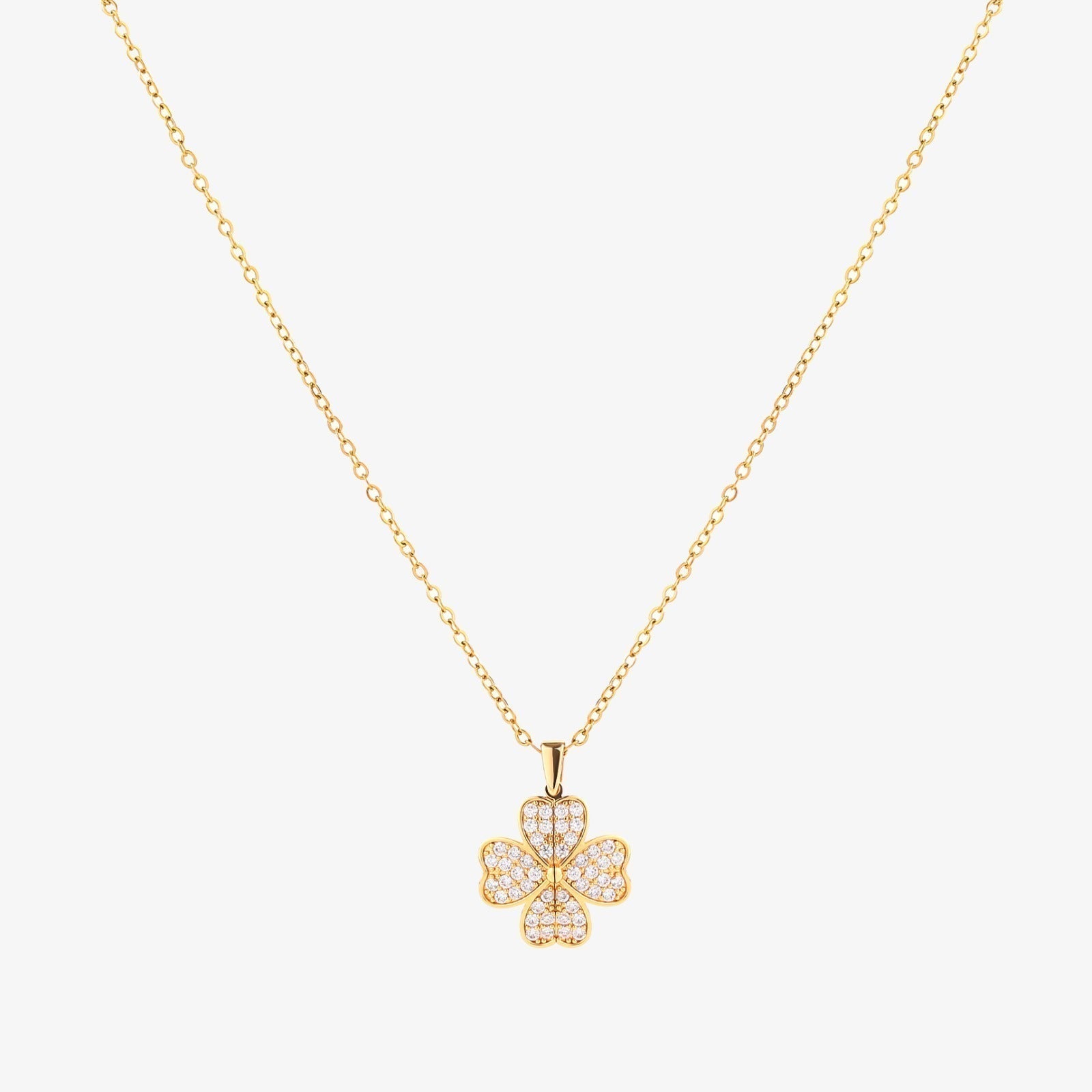 Hart Bloemen Ketting | Goud
