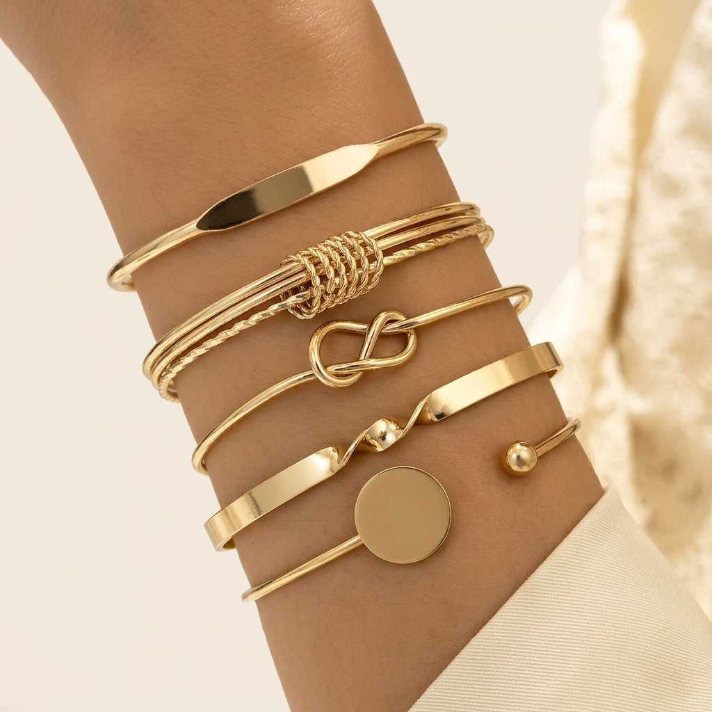 Geknoopte Elegant Armbandsset | Goud