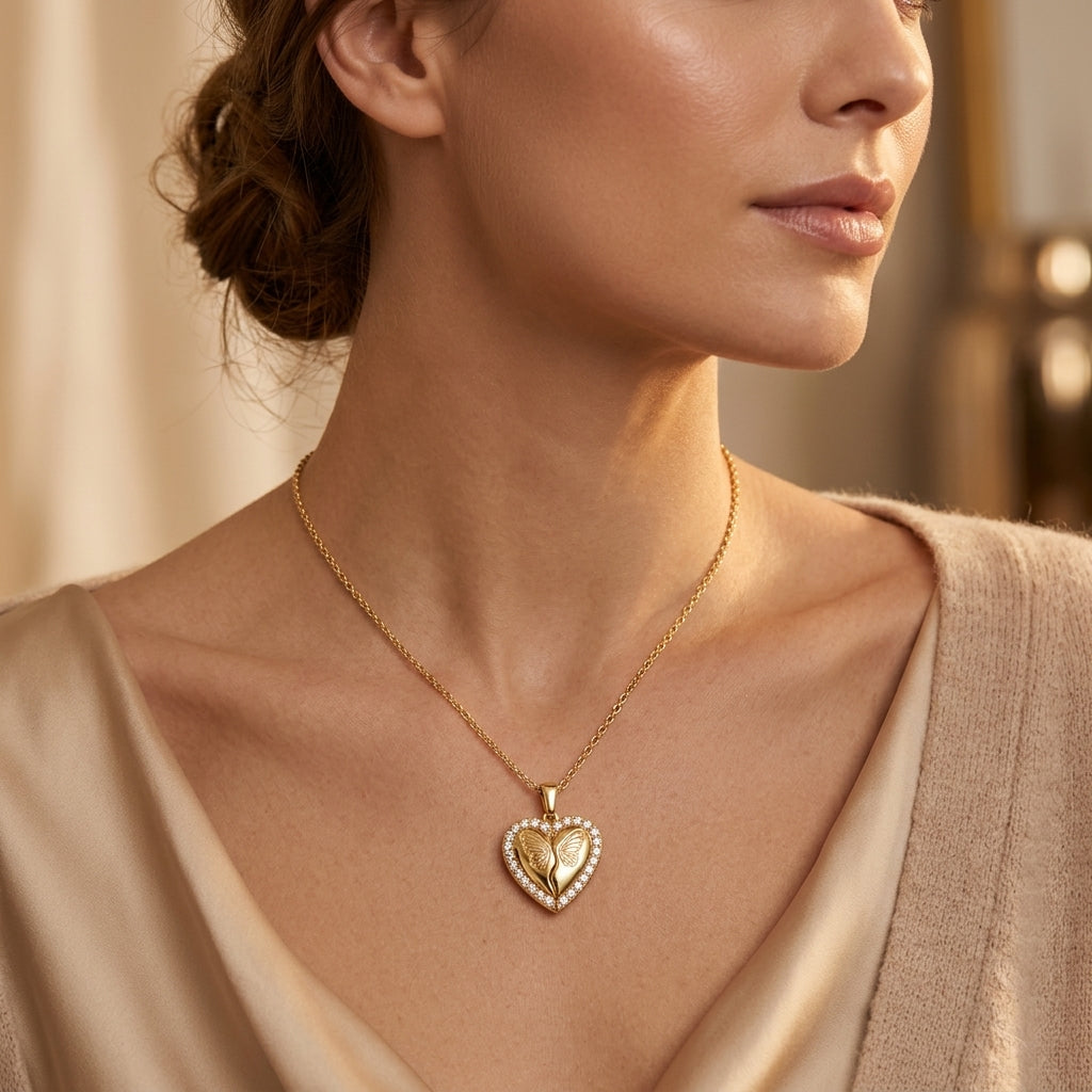 Vlinder Hart Ketting | Goud