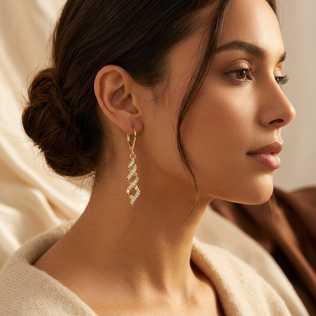 Shimmer Twist Ava Oorbellen | Goud
