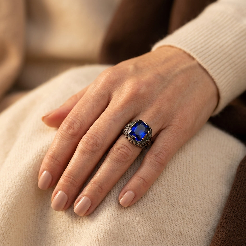 Klara Saphira Ring | Blandt Goud