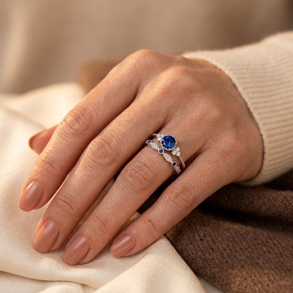 Sapphriel Kroonring Set | Witgoud
