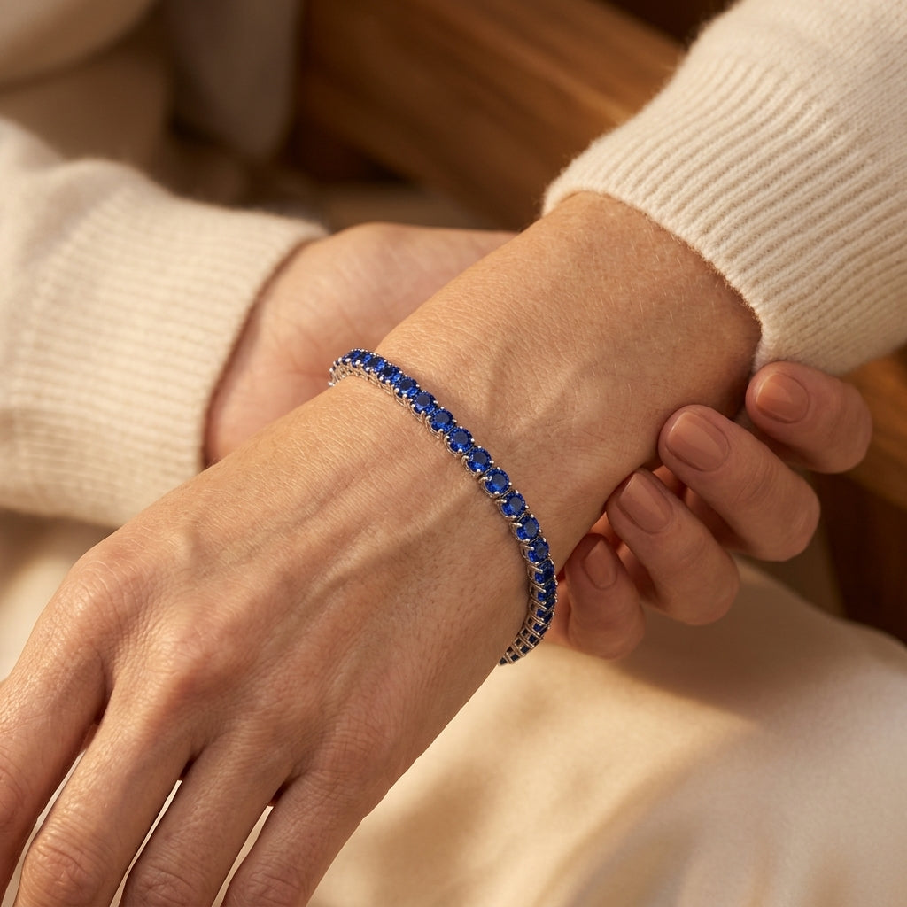 Saffier Tennisarmband | Witgoud