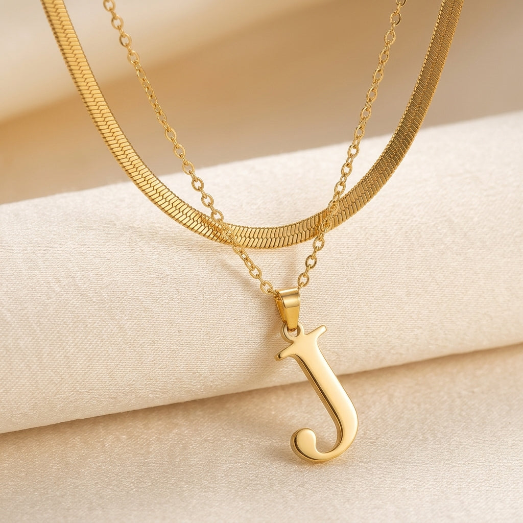 Gelaagde Initialen Hanger | Goud